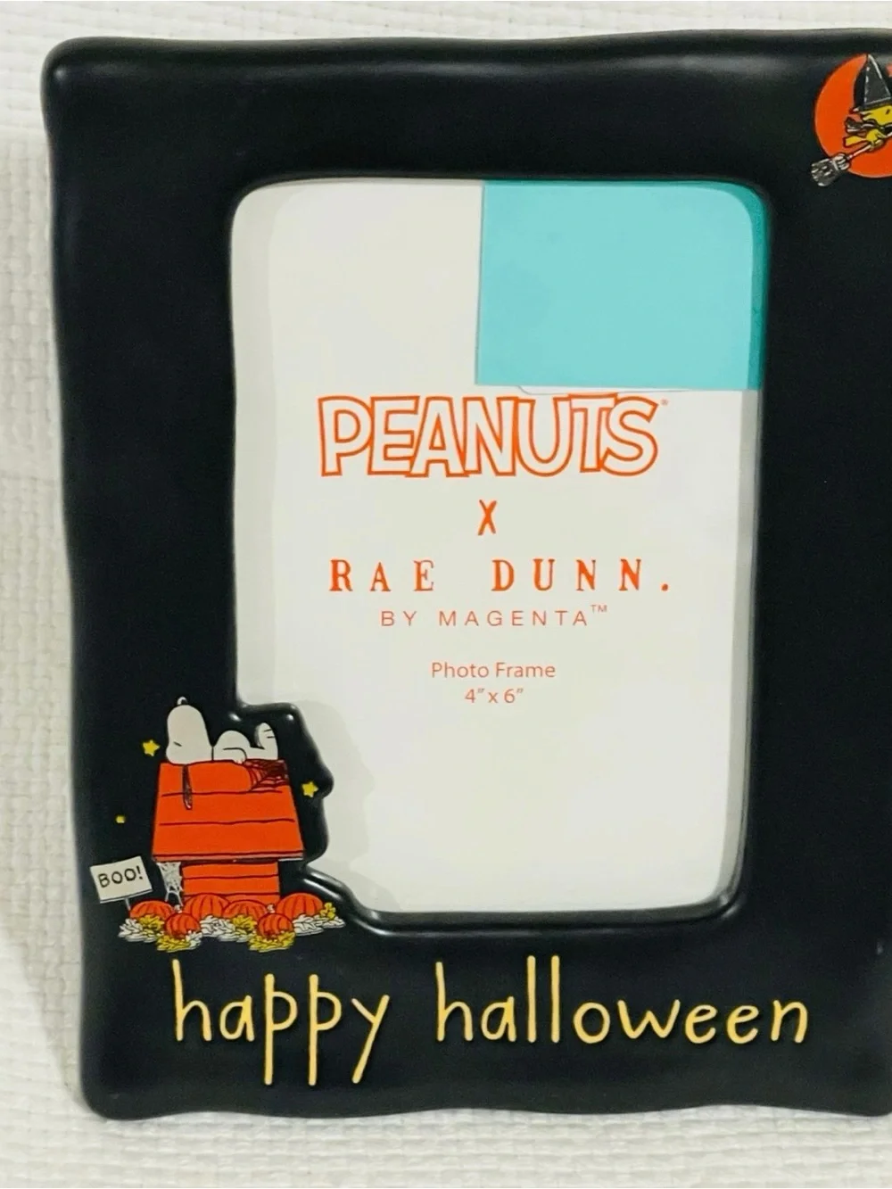 Rae Dunn Peanuts Happy Halloween Ceramic Picture Frame